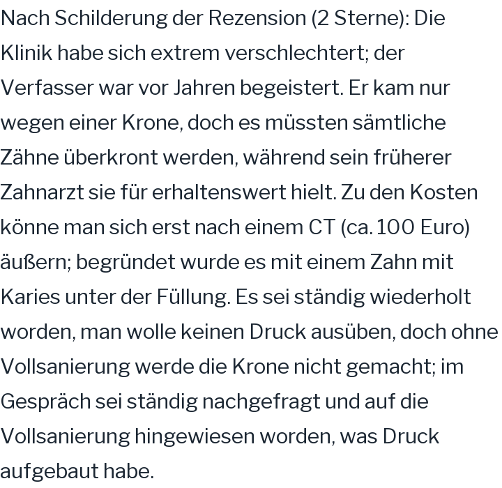 Google-Rezension, 2 von 5 Sternen