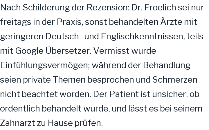 Google-Rezension, 2 von 5 Sternen
