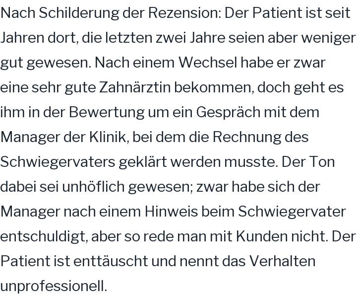 Google-Rezension, 3 von 5 Sternen